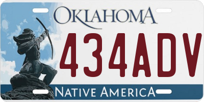 OK license plate 434ADV