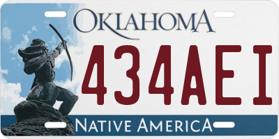 OK license plate 434AEI