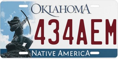 OK license plate 434AEM