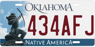 OK license plate 434AFJ