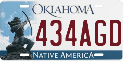 OK license plate 434AGD