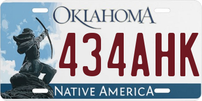 OK license plate 434AHK