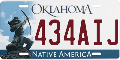 OK license plate 434AIJ