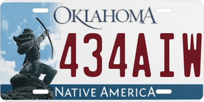 OK license plate 434AIW