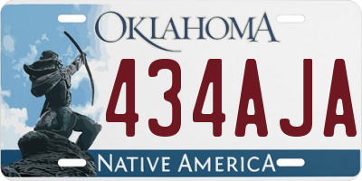 OK license plate 434AJA