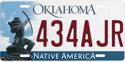 OK license plate 434AJR