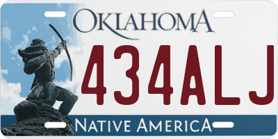 OK license plate 434ALJ