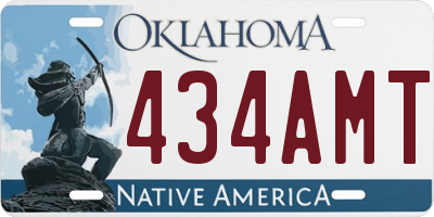 OK license plate 434AMT