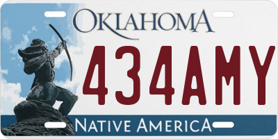 OK license plate 434AMY