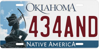 OK license plate 434AND