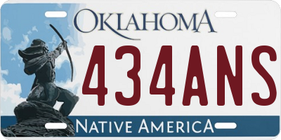 OK license plate 434ANS