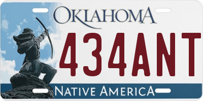 OK license plate 434ANT