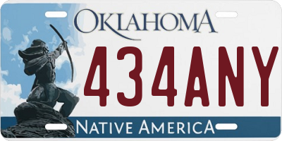 OK license plate 434ANY