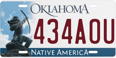 OK license plate 434AOU