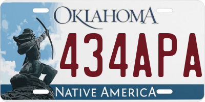 OK license plate 434APA