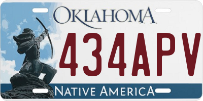 OK license plate 434APV