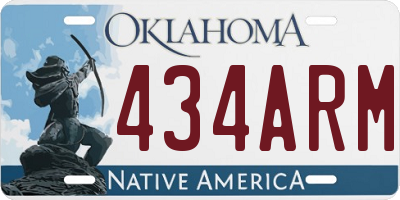 OK license plate 434ARM