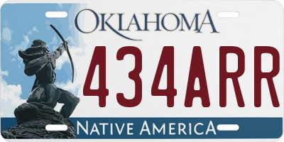 OK license plate 434ARR
