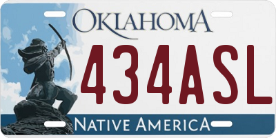 OK license plate 434ASL