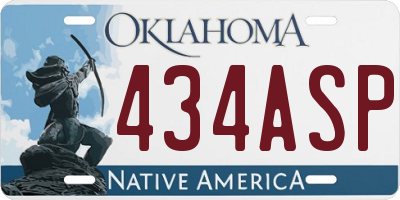 OK license plate 434ASP
