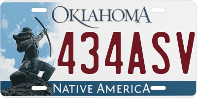 OK license plate 434ASV
