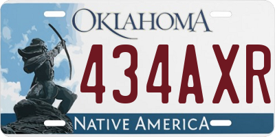 OK license plate 434AXR