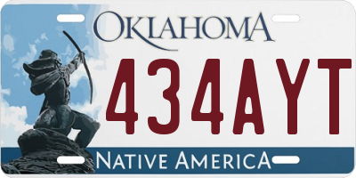 OK license plate 434AYT