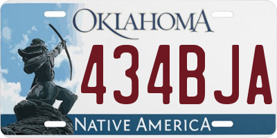 OK license plate 434BJA