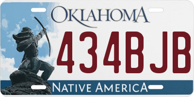 OK license plate 434BJB
