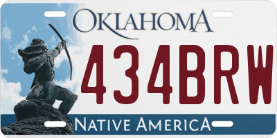 OK license plate 434BRW