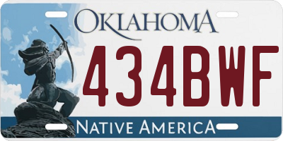 OK license plate 434BWF