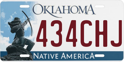 OK license plate 434CHJ