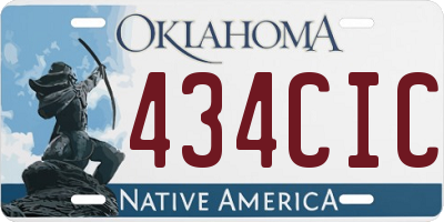 OK license plate 434CIC