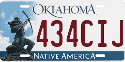 OK license plate 434CIJ