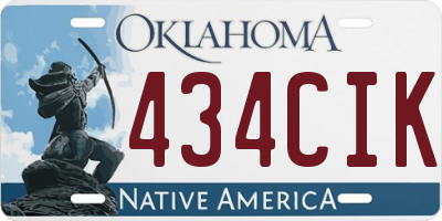 OK license plate 434CIK