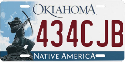OK license plate 434CJB