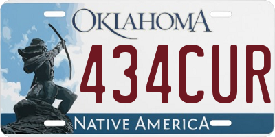 OK license plate 434CUR