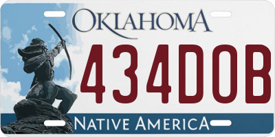OK license plate 434DOB