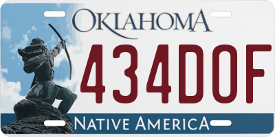 OK license plate 434DOF