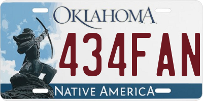 OK license plate 434FAN