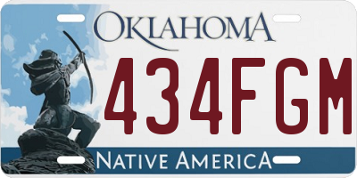 OK license plate 434FGM
