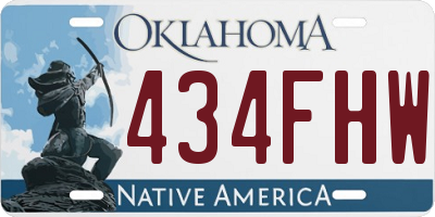 OK license plate 434FHW