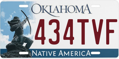 OK license plate 434TVF