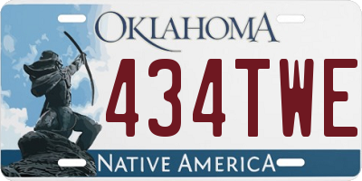 OK license plate 434TWE