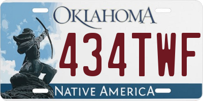 OK license plate 434TWF