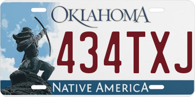OK license plate 434TXJ