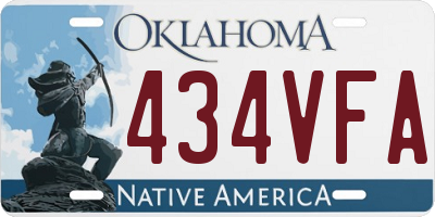 OK license plate 434VFA