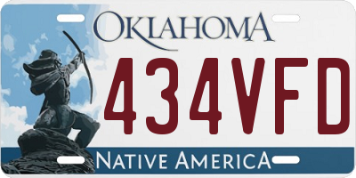 OK license plate 434VFD