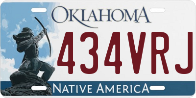 OK license plate 434VRJ