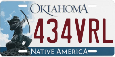 OK license plate 434VRL